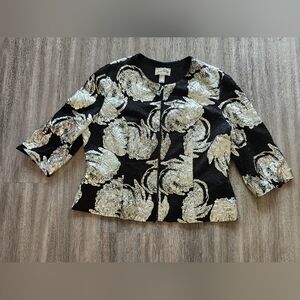 Joseph Ribkoff Black and Silver Abstract Blazer